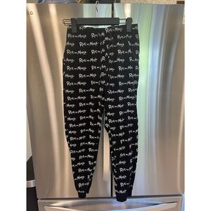 H&M Rick and Morty Jogger Pants Men's Small Black Cartoon Network Lounge